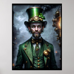 Leprechaun Steampunk-Stil Poster