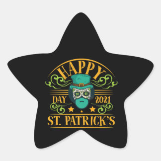Leprechaun Sugar Skull St Patricks Tagesgeschenk Stern-Aufkleber