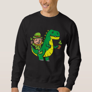 Leprechaun T Rex Dinosaur Kleeblatt St Patrick Day Sweatshirt