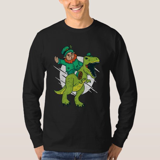 Leprechaun T-Rex Irish Shamrock Dinosaur St Patric T-Shirt (Vorderseite)