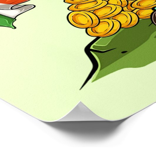 Leprechaun T-Rex St. Patrick's Day Poster (Ecke)