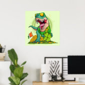Leprechaun T-Rex St. Patrick's Day Poster (Heimbüro)