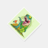 Leprechaun T-Rex St. Patrick's Day Serviette (Ecke)