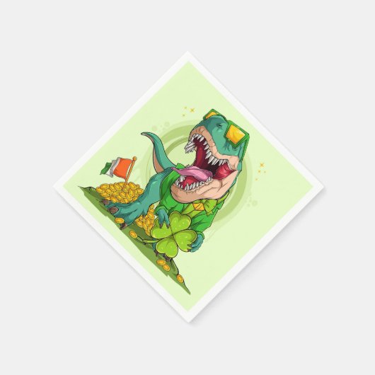 Leprechaun T-Rex St. Patrick's Day Serviette (Ecke)