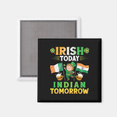 Leprechaun Tancing Flags Beer Irish Today Indian T Magnet (Vorderseite/Rückseite)