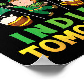 Leprechaun Tancing Flags Beer Irish Today Indian T Poster (Ecke)