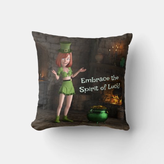 Leprechaun Toon Girl Kissen (Vorderseite)