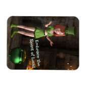 Leprechaun Toon Girl Magnet (Horizontal)