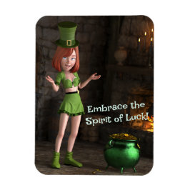 Leprechaun Toon Girl Magnet