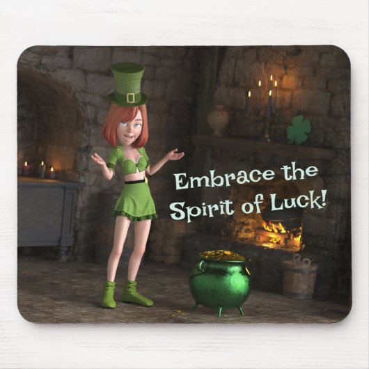 Leprechaun Toon Girl Mousepad (Vorne)