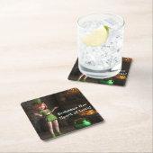 Leprechaun Toon Girl Rechteckiger Pappuntersetzer (Vor Ort)