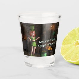 Leprechaun Toon Girl Schnapsglas