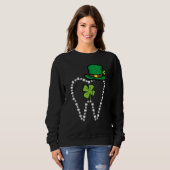 Leprechaun Tooth Shamrock St Patrick Day Dentist D Sweatshirt (Vorne ganz)