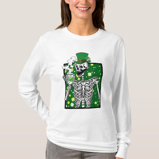 Leprechaun Top Hat Skeleton Drink Coffee St Pat (Vorderseite)
