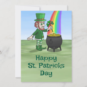 Leprechaun-Topf mit Gold für St. Patrick's Day Feiertagskarte