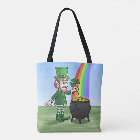 Leprechaun-Topf voller Gold St. Patrick's Day Tasche (Rückseite)