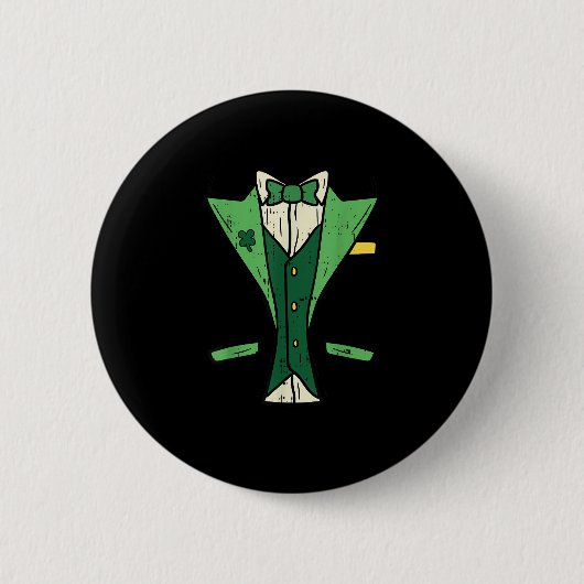 Leprechaun Tuxedo Patricks Day DIY Irish Halloween Button (Vorderseite)
