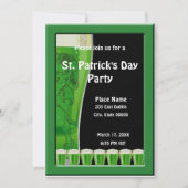 Leprechaun und Green Beer St. Patrick's Day Party Einladung (Vorderseite)
