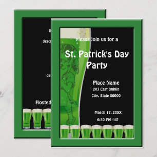 Leprechaun und Green Beer St. Patrick's Day Party Einladung