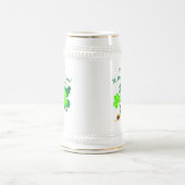 Leprechaun und Kleeblatt Bierglas (Mittel)