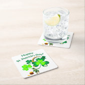 Leprechaun und Kleeblatt Rechteckiger Pappuntersetzer (Vor Ort)