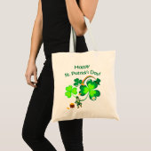 Leprechaun und Kleeblatt Tragetasche (Vorderseite (Produkt))