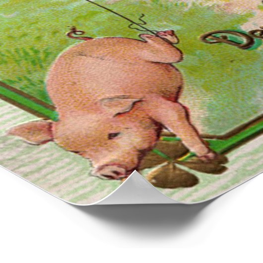 Leprechaun und Pig St Patrick's Day Poster (Ecke)