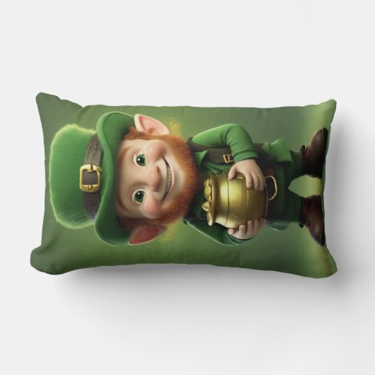 Leprechaun und Pot of Gold Lumbar Kissen (Vorderseite)