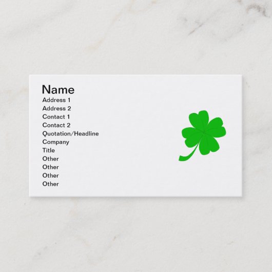 Leprechaun-Visitenkarte Visitenkarte (Vorderseite)
