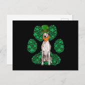Leprechaun Whippet St Patricks Day Kleeblatt Paw Postkarte (Vorne/Hinten)