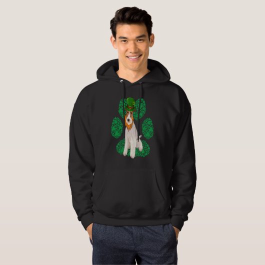 Leprechaun Wire Fox Terrier St Patricks Day Shamro Hoodie (Vorne ganz)