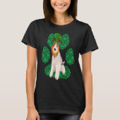 Leprechaun Wire Fox Terrier St Patricks Day Shamro T-Shirt (Vorderseite)