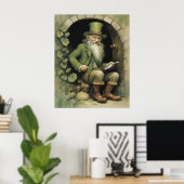 Leprechaun with Shamrocks Poster (Heimbüro)