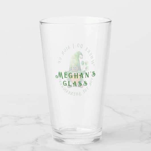 Leprechaun-Wo abonniere ich die Shenanigans? Glas (Rückseite)