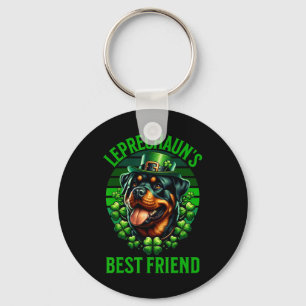 Leprechauns bester Freund Rottweiler Hund St. Patr Schlüsselanhänger