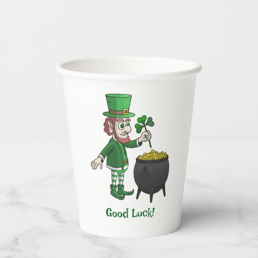 Leprechauns Good Luck Pappbecher (Rückseite)