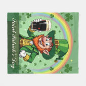 Leprechauns Jubel unter dem Regenbogen Fleecedecke (Vorderseite (Horizontal))
