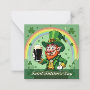 Leprechauns Jubel unter dem Regenbogen Mitteilungskarte