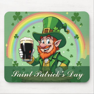Leprechauns Jubel unter dem Regenbogen Mousepad
