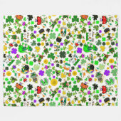 Leprechauns Kleeblatts Gold Mushrooms Kiss Me Fleecedecke (Vorderseite (Horizontal))
