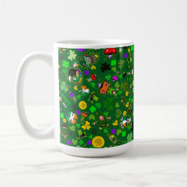 Leprechauns Kleeblatts Gold Mushrooms Kiss Me Kaffeetasse