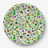 Leprechauns Kleeblatts Gold Mushrooms Kiss Me Pappteller (Vorderseite)