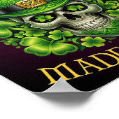 Leprechauns Made Me Do It Skull St Patrics Day Poster (Ecke)