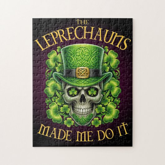 Leprechauns Made Me Do It Skull St Patrics Day Puzzle (Vertikal)