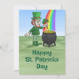 Leprechaun's pot of gold for St. Patrick's Day Feiertagskarte