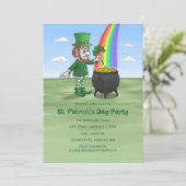 Leprechauns St. Patrick's day party Einladung (Stehend Vorderseite)