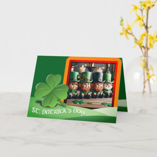 Leprechauns St Patrick's Day Text + Foto HGC4 hinz Karte (Gelbe Blume)