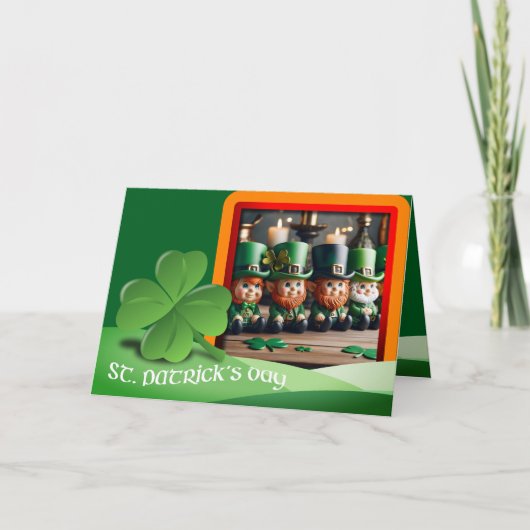 Leprechauns St Patrick's Day Text + Foto HGC4 hinz Karte (Vorderseite)