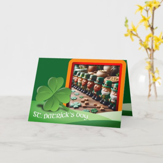 Leprechauns St Patrick's Day Text + Foto HGC5 hinz Karte (Gelbe Blume)