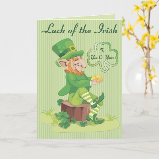 Leprechauun Greetings Karte (Gelbe Blume)